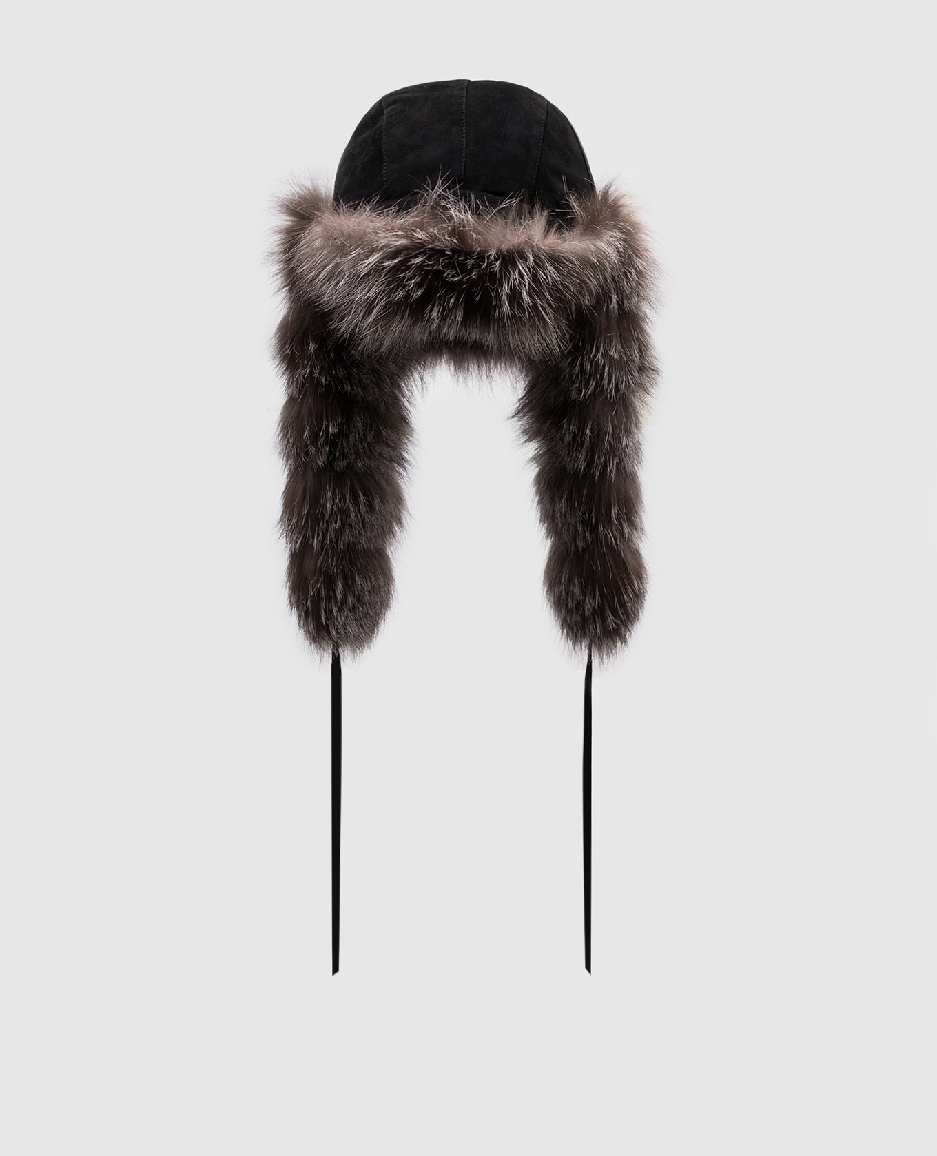 

Brown suede hat with fur Rindi
