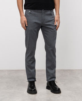 Cashmere&Whiskey MONOPOLI gray jeans with logo patch GRM1820C771