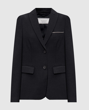 Peserico Gray jacket with monil chain S01912D01934