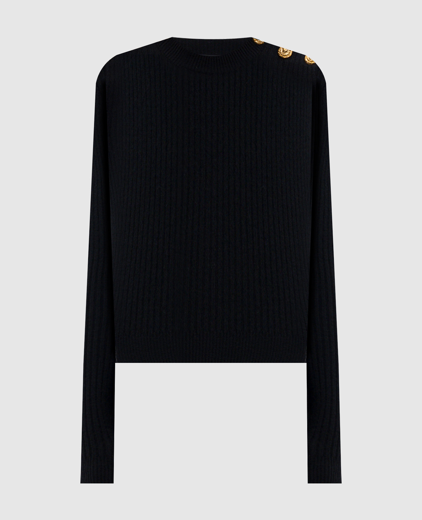 

Black ribbed cashmere and wool jumper Balmain