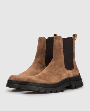 MooRER Morisot brown suede chelsea boots MORISOTP5