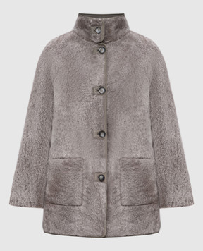 Simonetta Ravizza Gray reversible sheepskin coat Eddy F05CO163H18