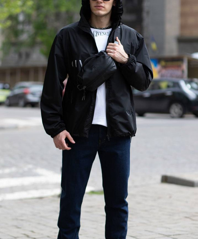 Givenchy - Black windbreaker with logo BM011313YT - shop with