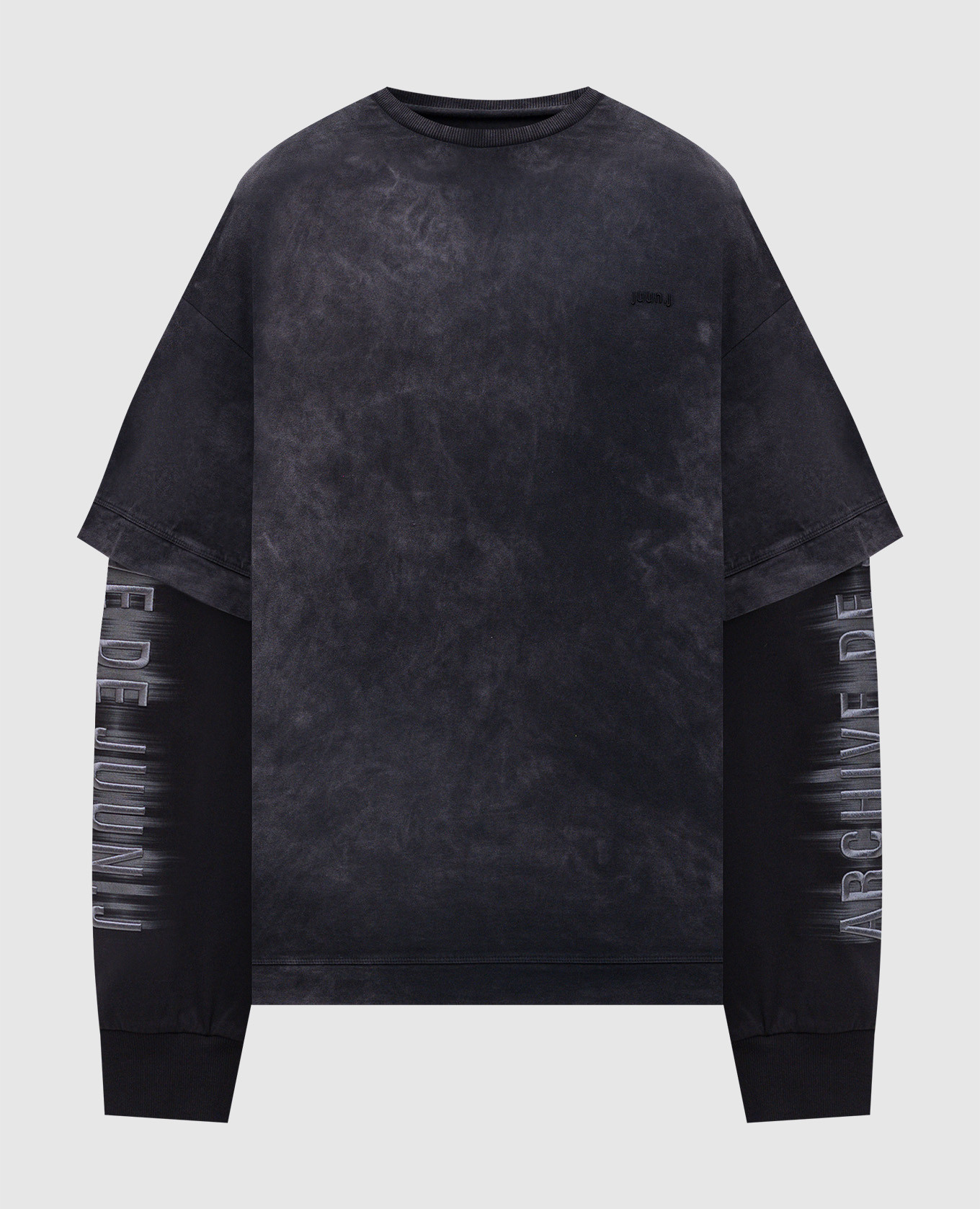 Black sweatshirt with textured logo embroidery Juun.j