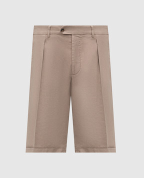 CAPOBIANCO Beige linen shorts 18M857PI01