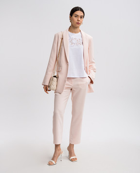 Twinset Pink chinos with metal monogram logo 251AP2338