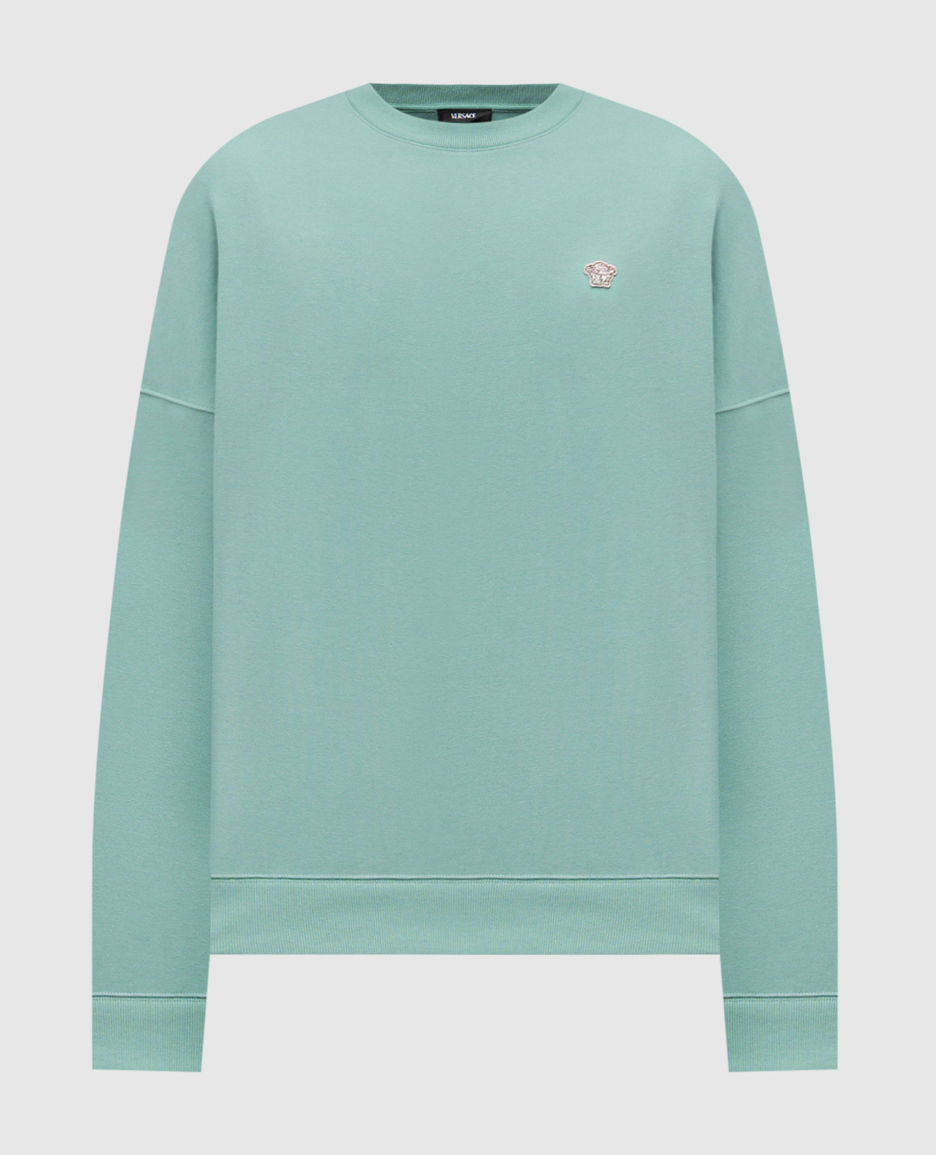 Green sweatshirt with logo patch Versace