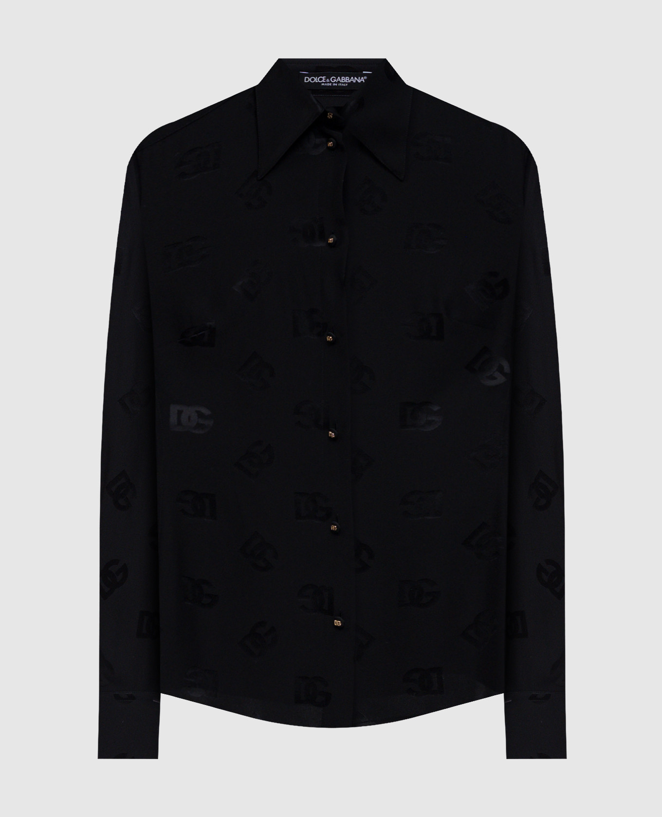 Black DG logo silk blouse Dolce&Gabbana