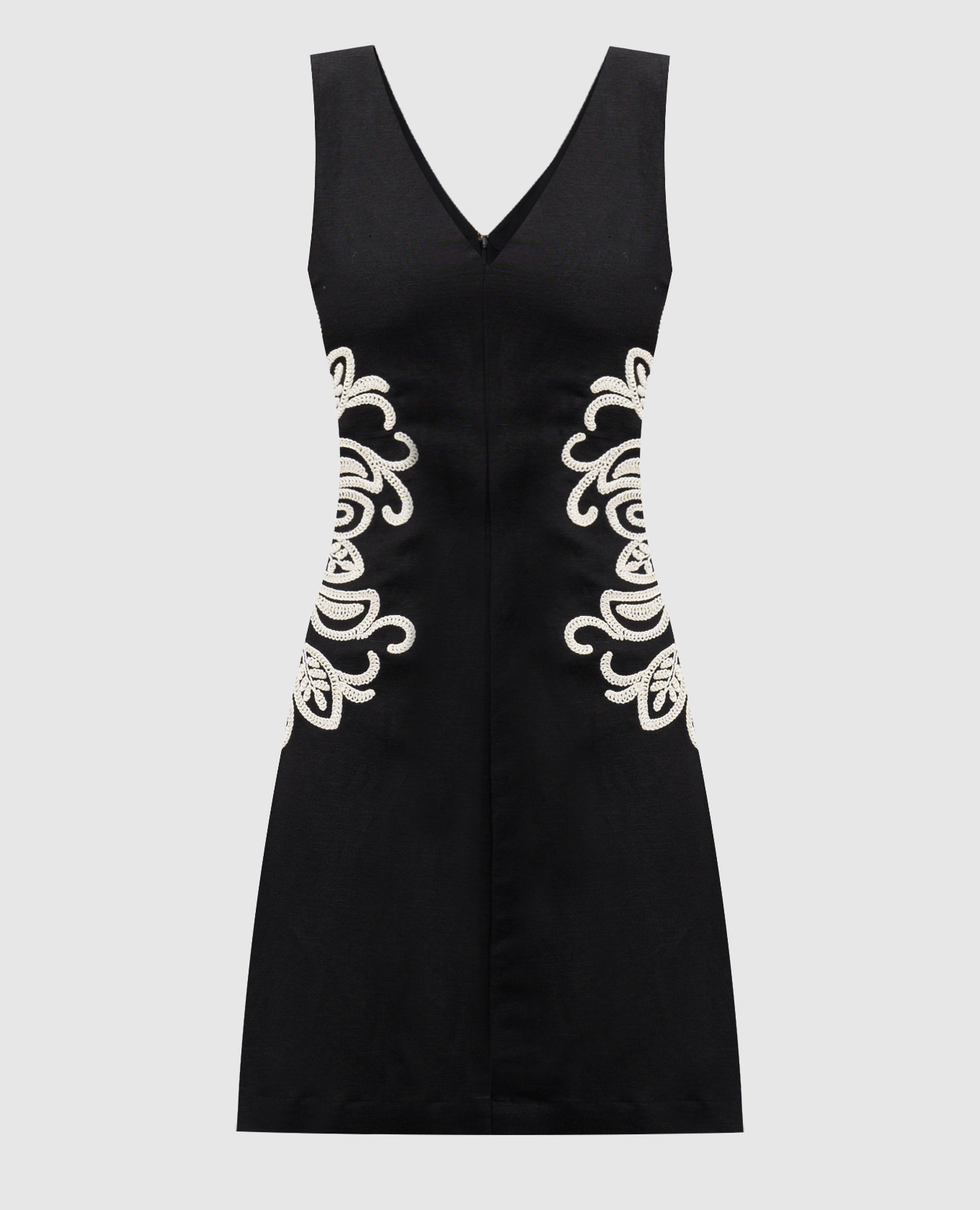 

Black linen mini dress with embroidery Twinset
