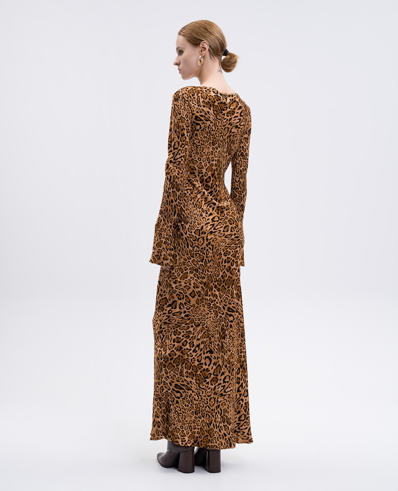 Brown animal print maxi dress Twinset 4