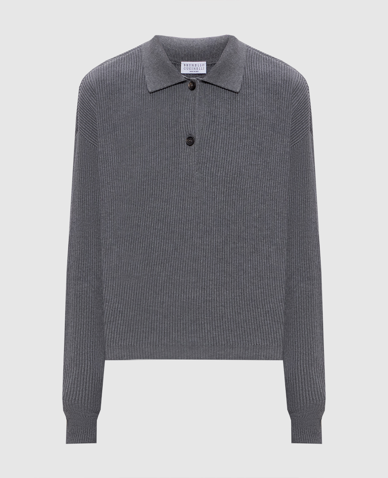 Gray sweater with monil chain Brunello Cucinelli