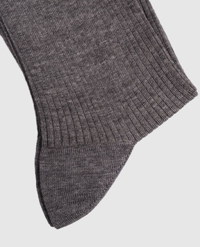 CDLP Grey melange wool socks MSO006112301