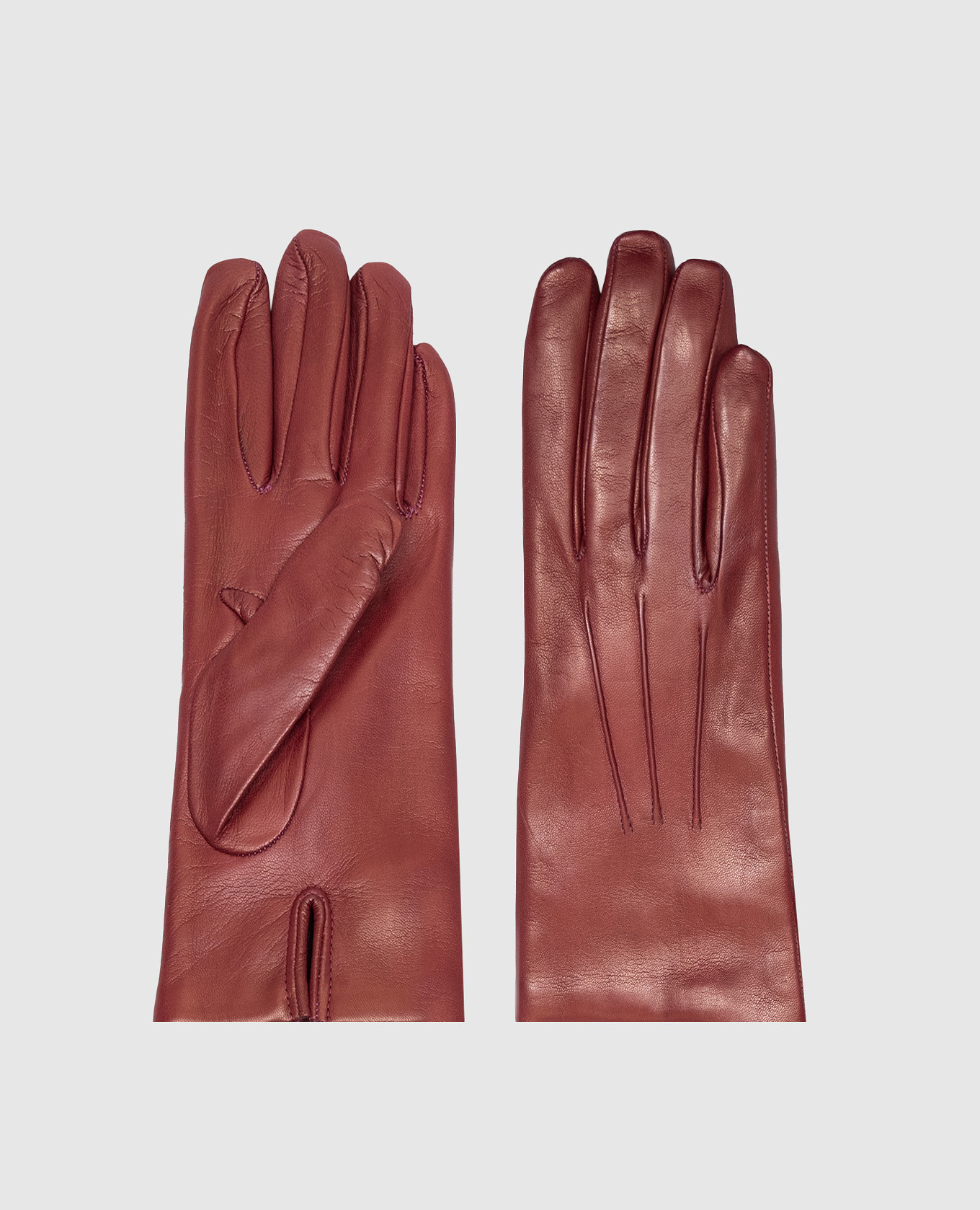 

Burgundy leather gloves Sermoneta Gloves