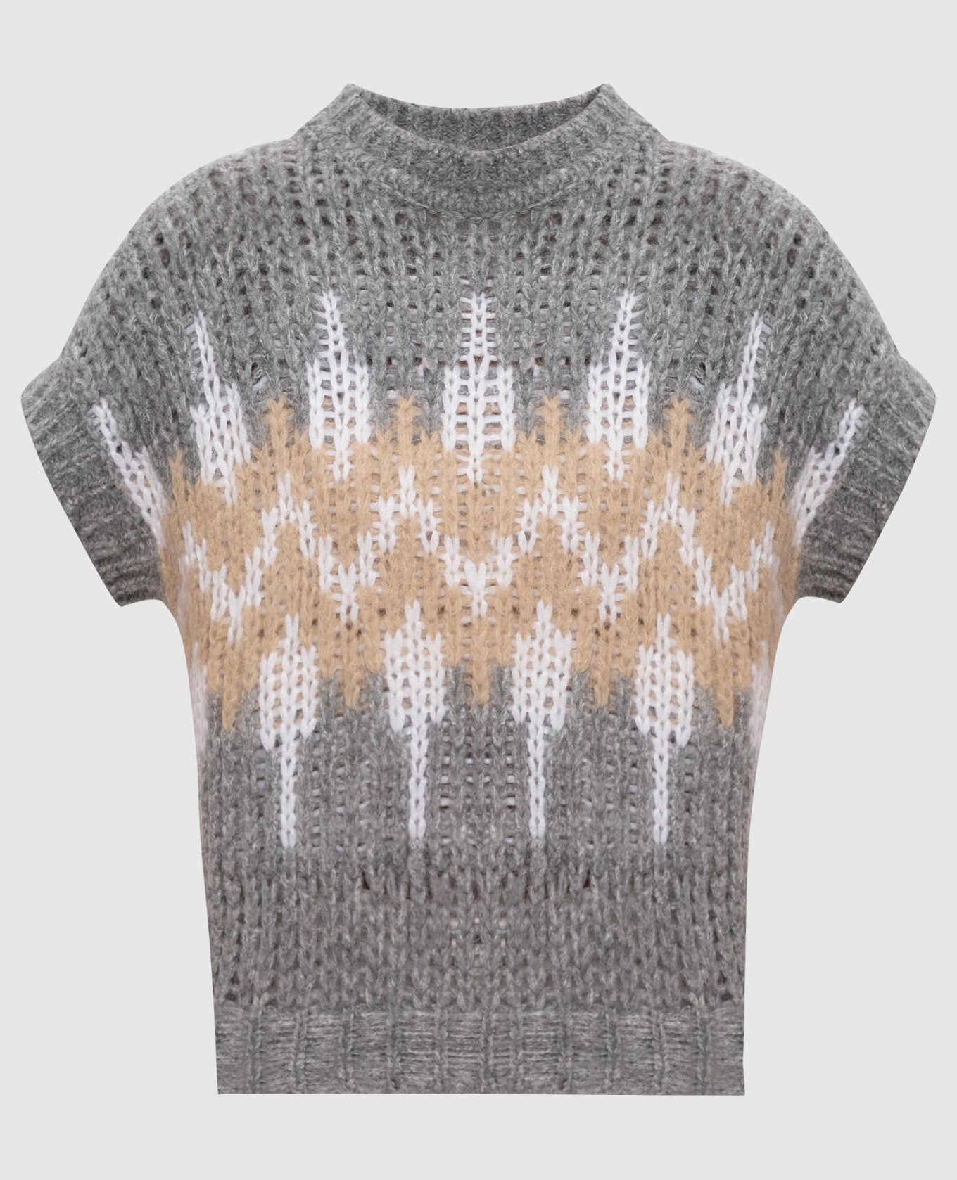 

Gray patterned alpaca vest Peserico, Grey