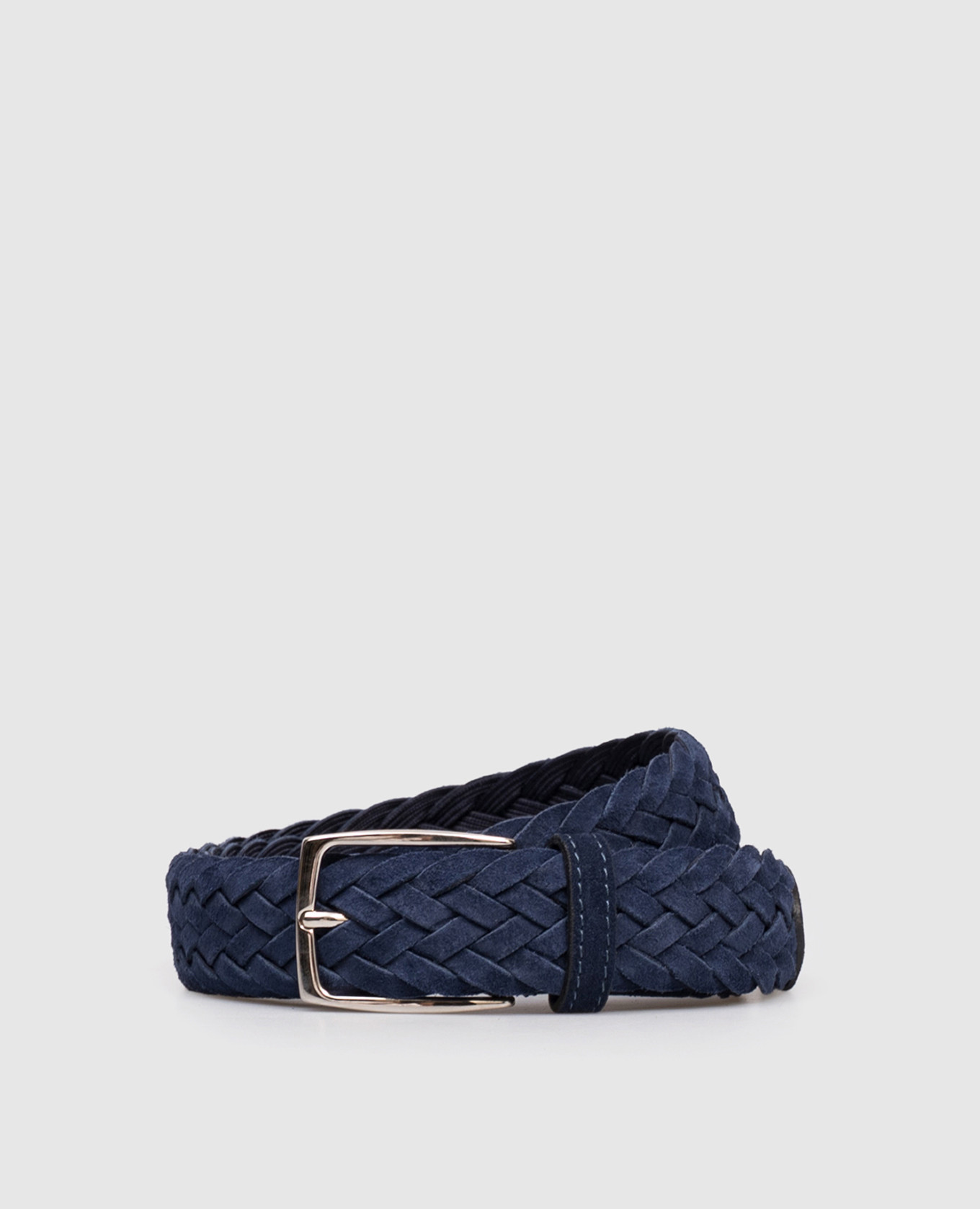 

Blue suede belt with weaving ISAIA