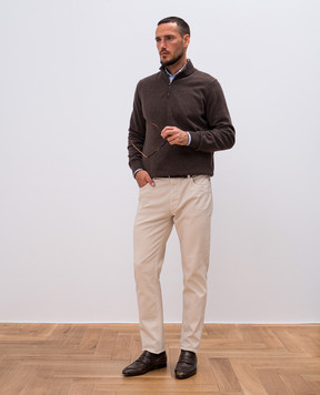 Cashmere&Whiskey Brown cashmere jumper MU8661312341R