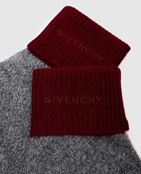 Givenchy Grey cashmere gloves with logo 710009334001