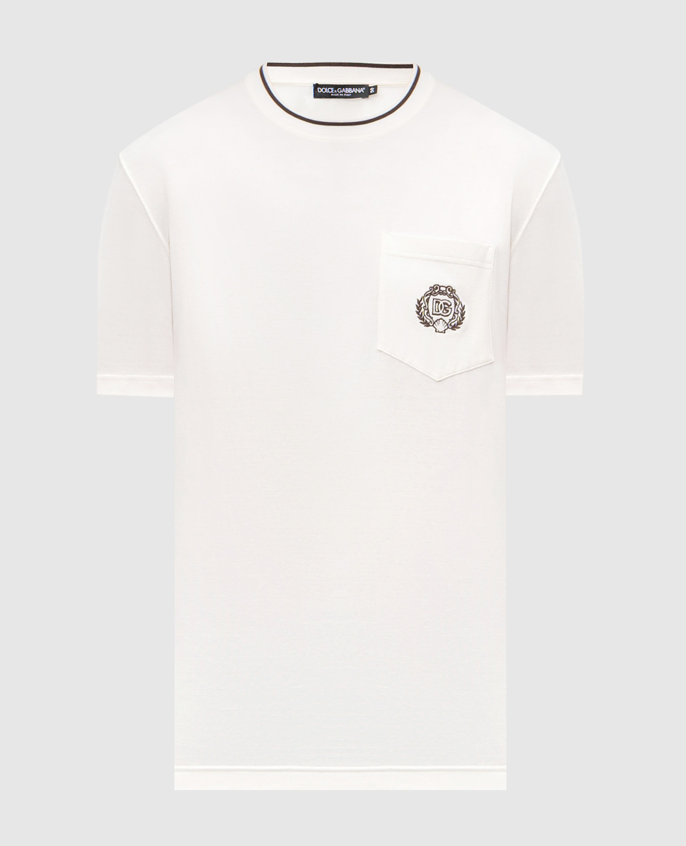 Beige T-shirt with logo embroidery Dolce&Gabbana