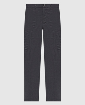 Stefano Ricci Grey wool cargo with logo M1T5300181W610