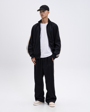 Palm Angels Black sports jacket with logo print PMBD08FF25FAB001