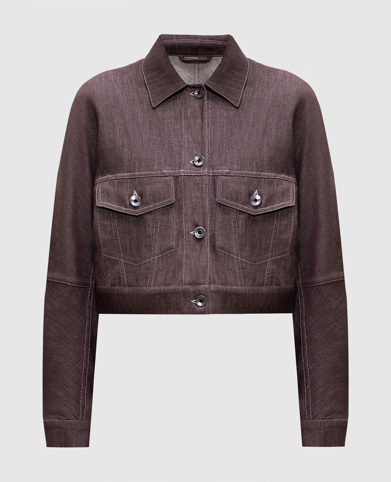 

Brown cropped denim jacket Brunello Cucinelli
