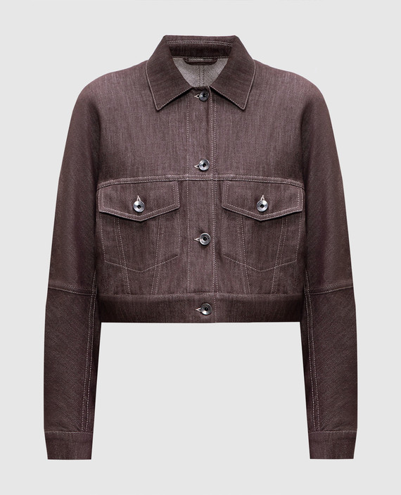 ジャケット BRUNELLO CUCINELLI Woman Jacket Brown MB1257816 C003 Brunello Cucinelli Denim jacket - Brown - Women | MB1257816C003