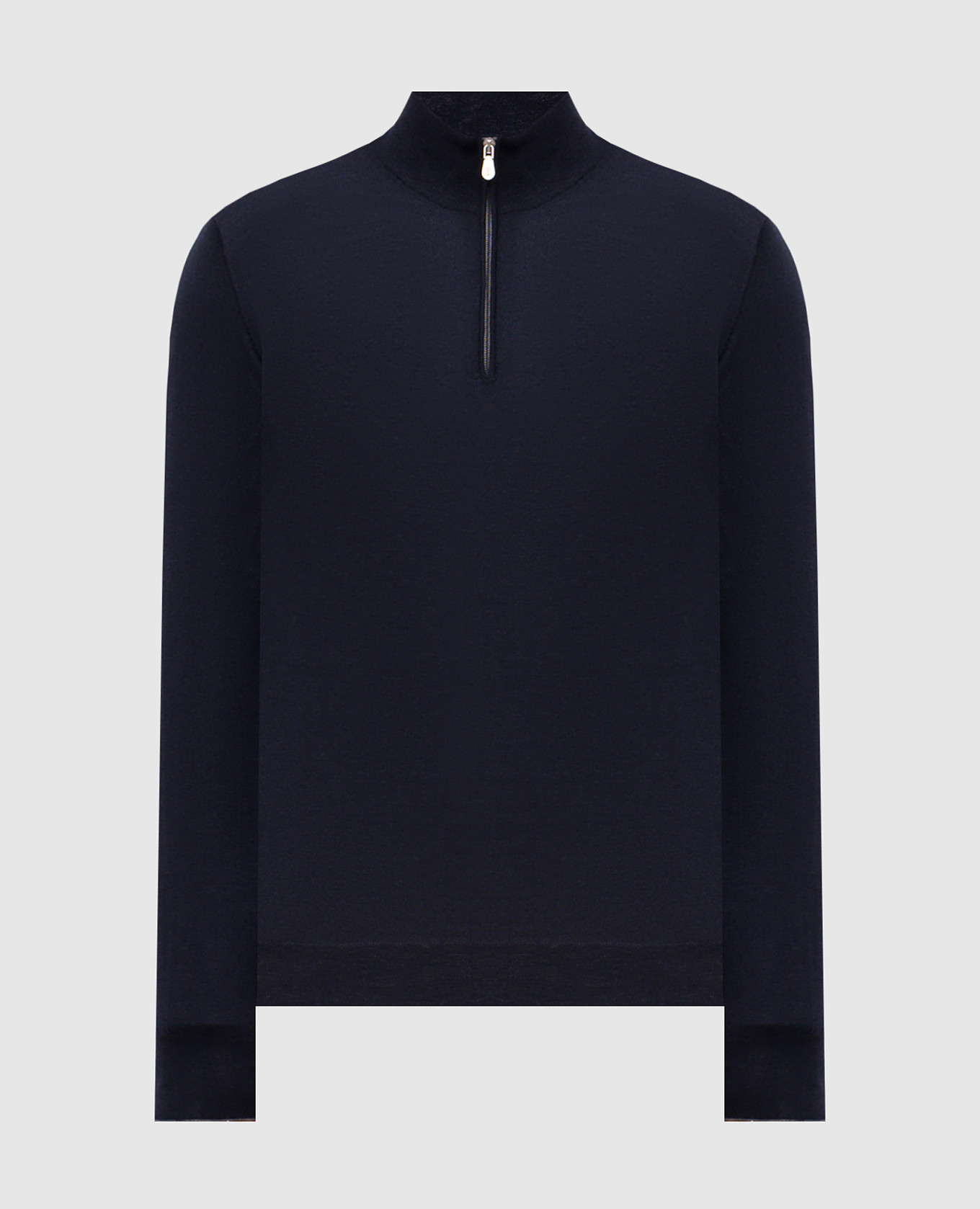 Blue wool and cashmere zip-up jumper Brunello Cucinelli