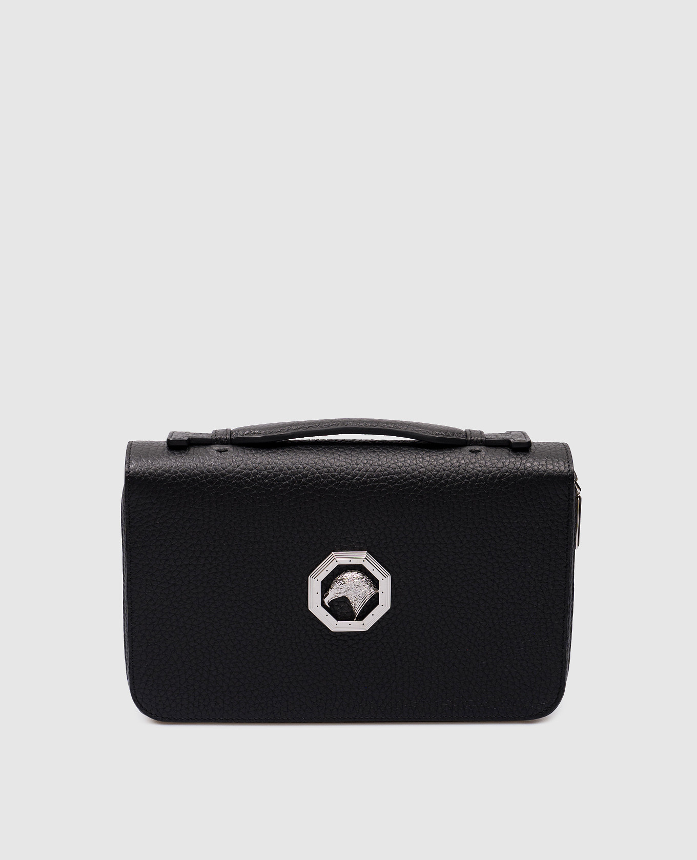 

Black Eagle Head Leather Travel Wallet Stefano Ricci, Черный