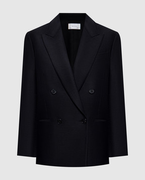The Row Black double-breasted Sandon wool and silk jacket 8325W2511