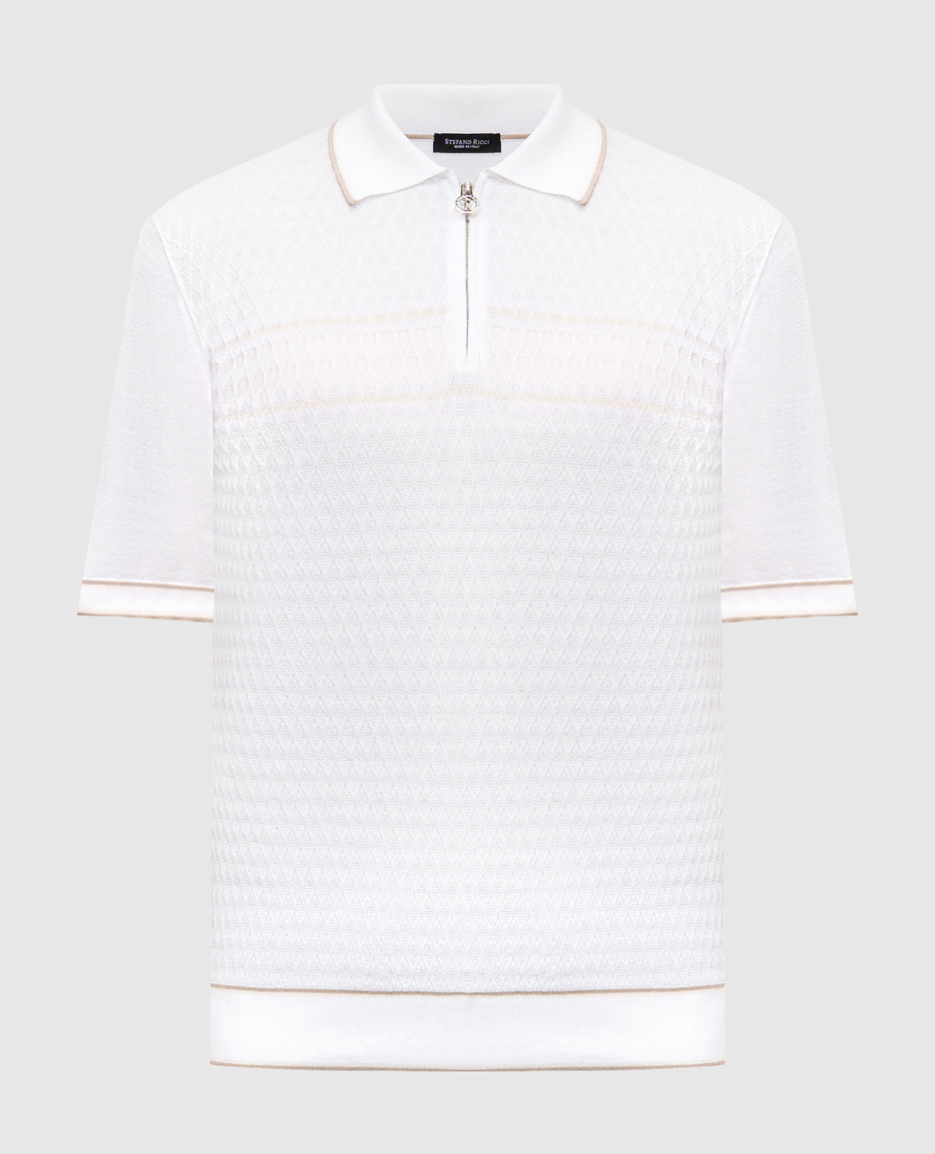 

White polo with silk Stefano Ricci