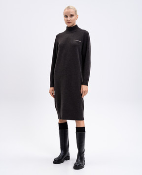 Peserico Gray wool, silk and cashmere dress S92270F079283D