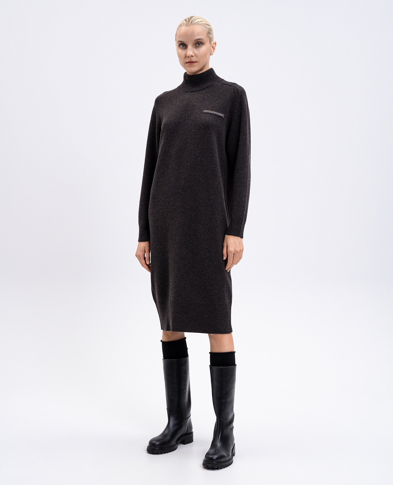 

Gray wool, silk and cashmere dress Peserico, Grey