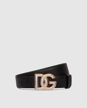 Dolce&Gabbana Black leather belt with logo BC4941AG651