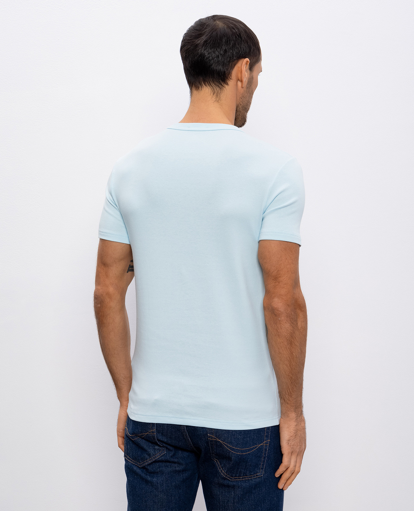 

Blue T-shirt with logo patch Tom Ford, Light blue