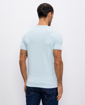 Tom Ford Blue T-shirt with logo patch T4M081040
