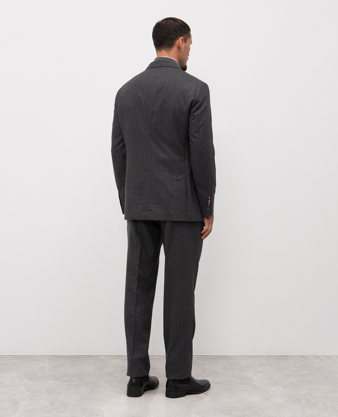 

Gray striped wool suit Brunello Cucinelli, Grey