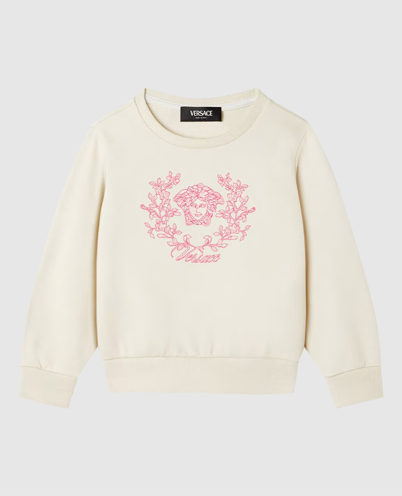 Children&#39;s beige Medusa Crest sweatshirt Versace