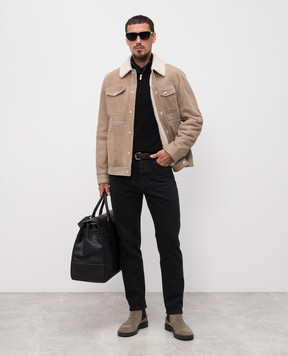 Brunello Cucinelli Brown sheepskin coat MPMLS2058