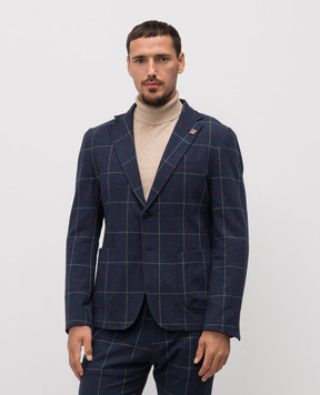 Exibit Blue checked wool jacket GCD33865
