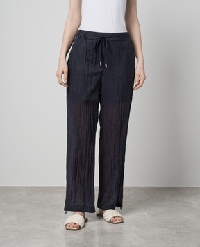 Peserico Blue pants with a reaper effect P04038D01510