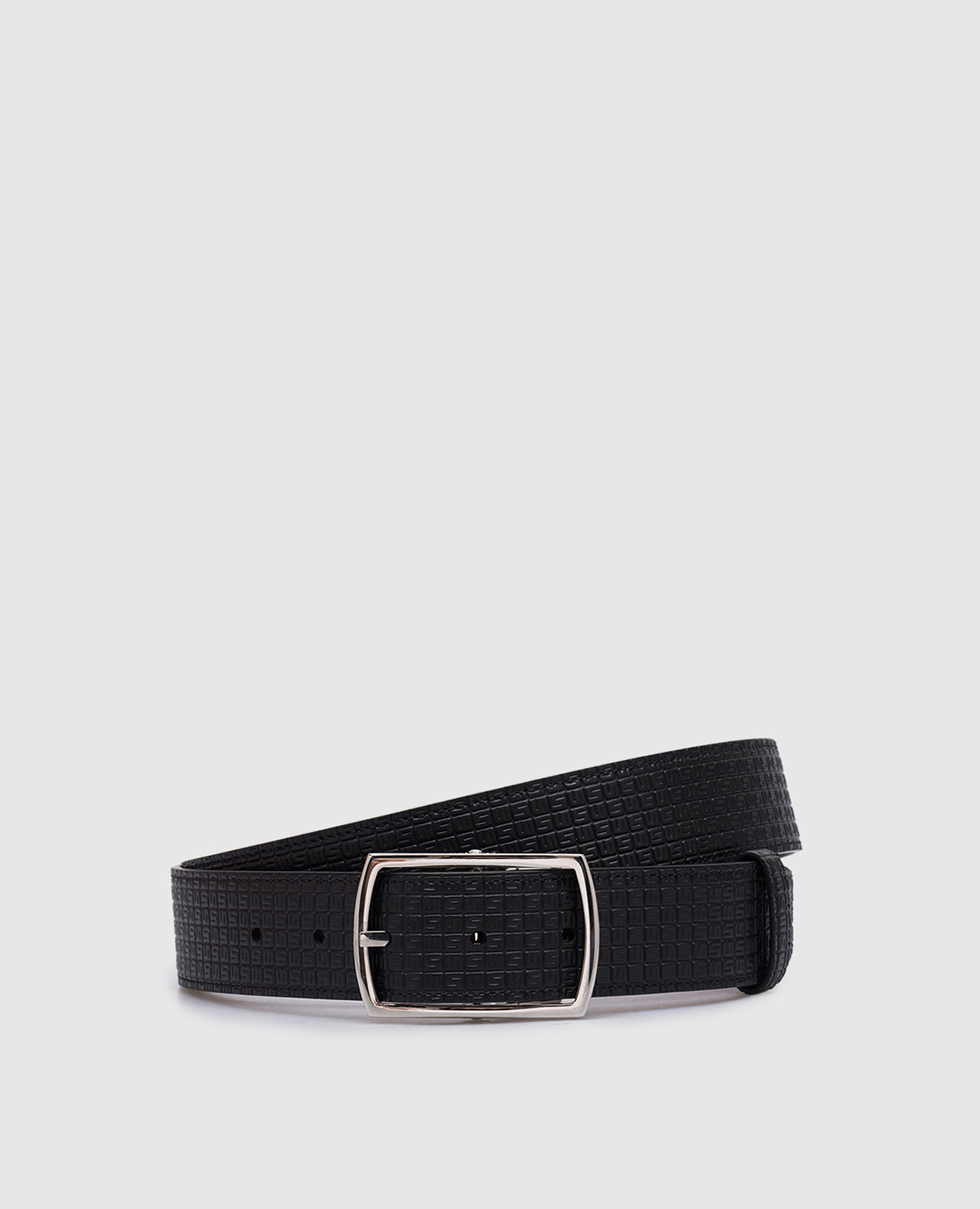 

Reversible leather strap with S logo embossed Serapian, Black
