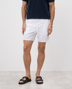 Vilebrequin White swim shorts with logo patch MOOC4A00