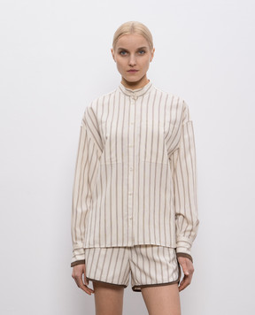 Brunello Cucinelli Beige striped shirt MH769RD626
