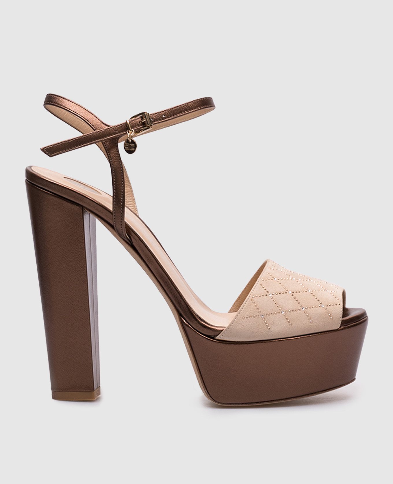 

Light beige suede sandals with crystals El Franchi