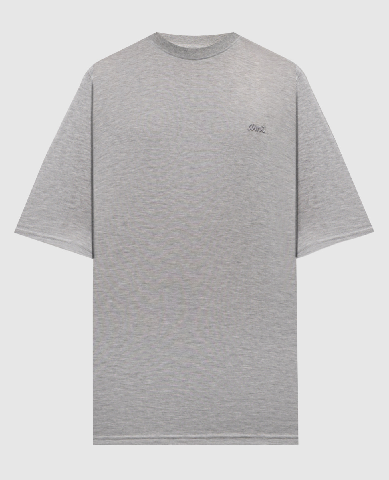 Grey melange silk T-shirt Ami Paris