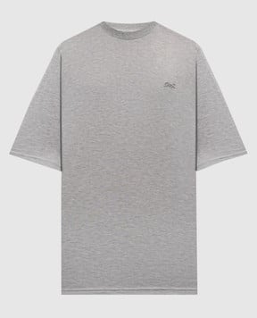 Ami Paris Grey melange silk T-shirt UTS333JE0124