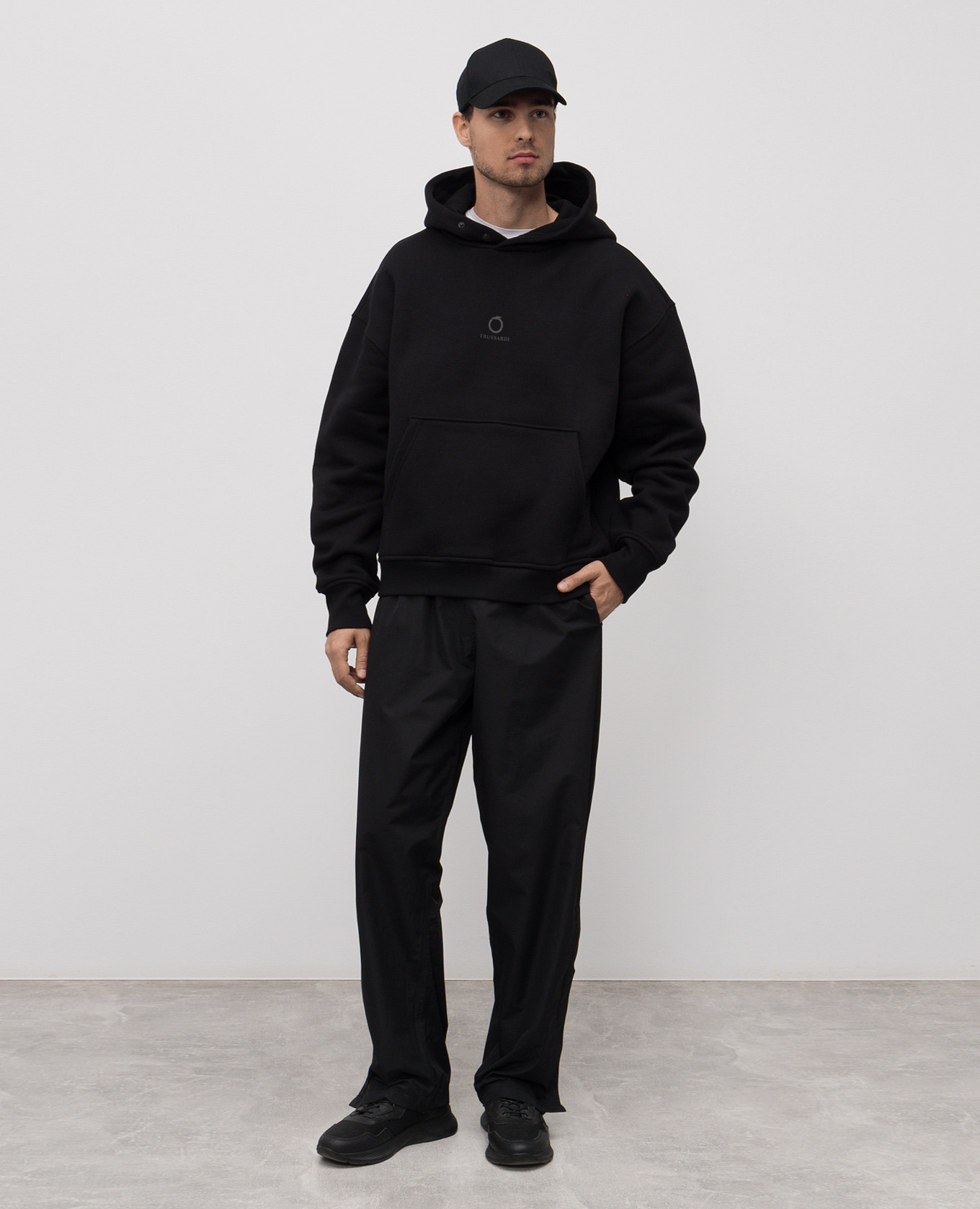 

Black hoodie with logo print Trussardi