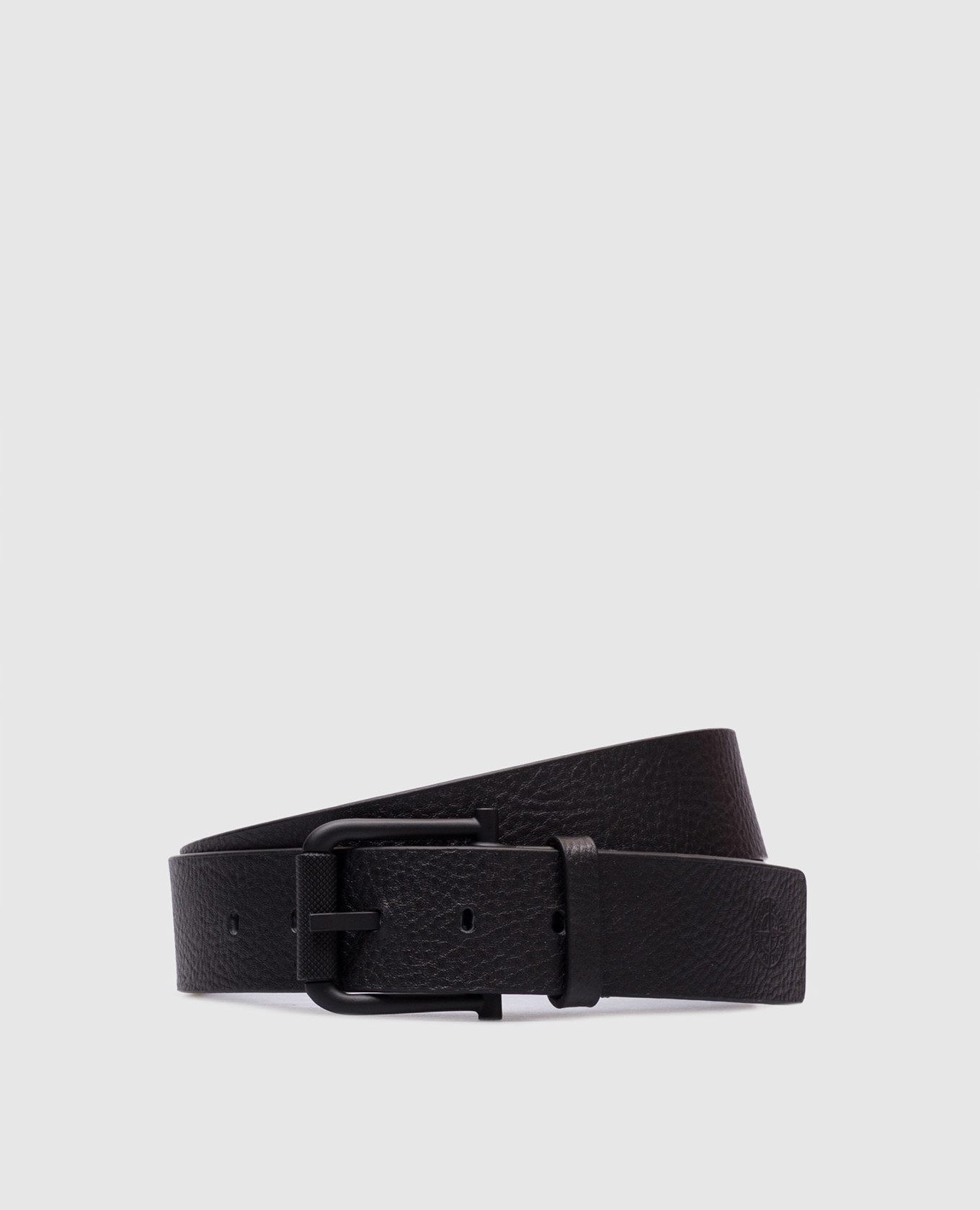 

Black leather belt with logo Stone Island
