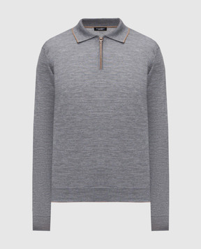 Stefano Ricci Gray wool, silk and cashmere polo shirt KE08004P30E25374