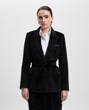 Peserico Black corduroy jacket with lurex E01156A01595